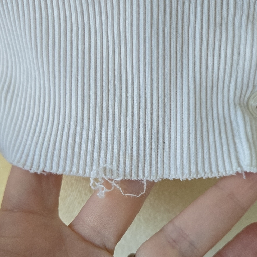 Forever 21 White Button-down Ribbed Top - Picture 5 of 7